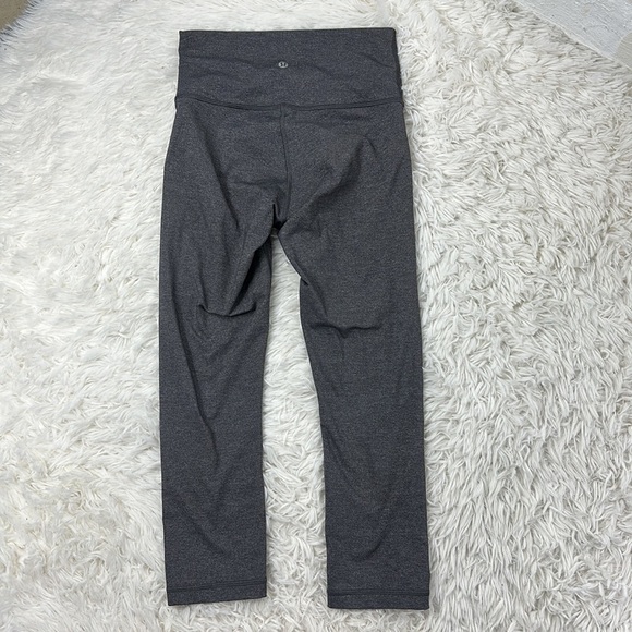 Lululemon Wunder Under Crop (High-Rise) *Luxtreme 21" Heathered Black - Picture 4 of 4